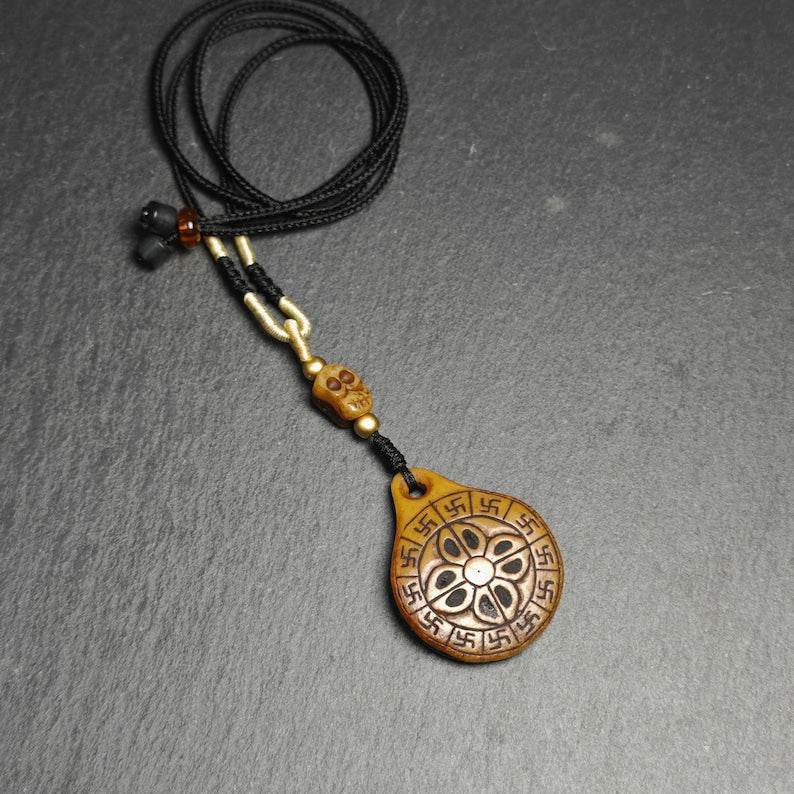 Kapala Citipati Mandala Pendant Amulet,40mm × 32mm - Gandhanra-ART