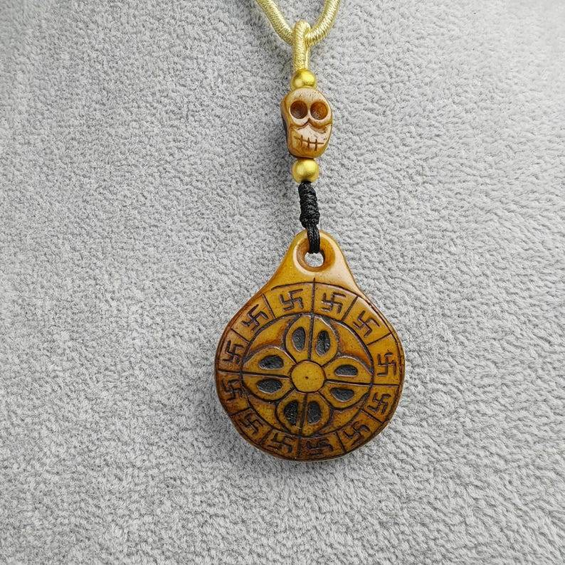Kapala Citipati Mandala Pendant Amulet,40mm × 32mm - Gandhanra-ART