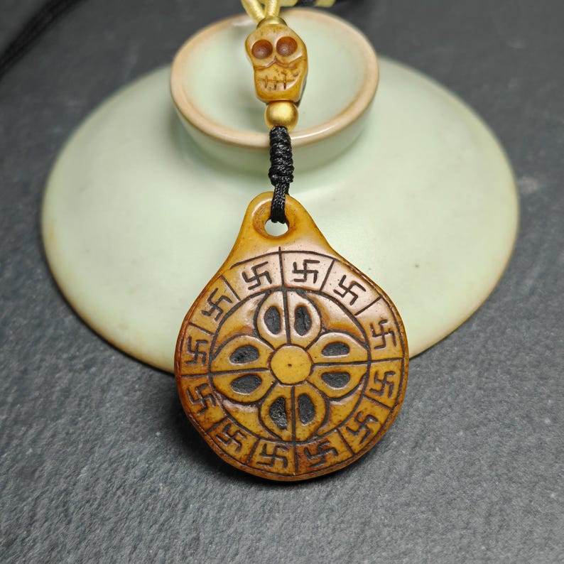 Kapala Citipati Mandala Pendant Amulet,40mm × 32mm - Gandhanra-ART