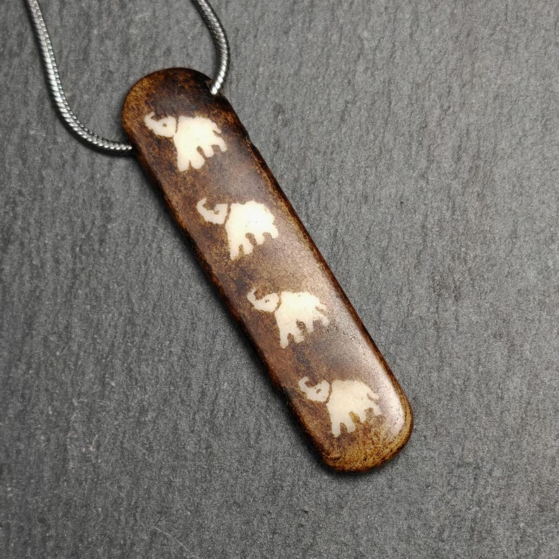 Yak Bone Elephant Charm,51 × 12mm