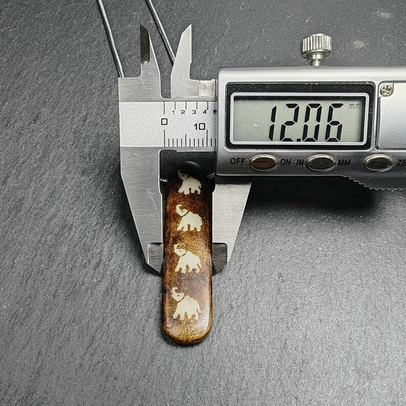 Yak Bone Elephant Charm,51 × 12mm