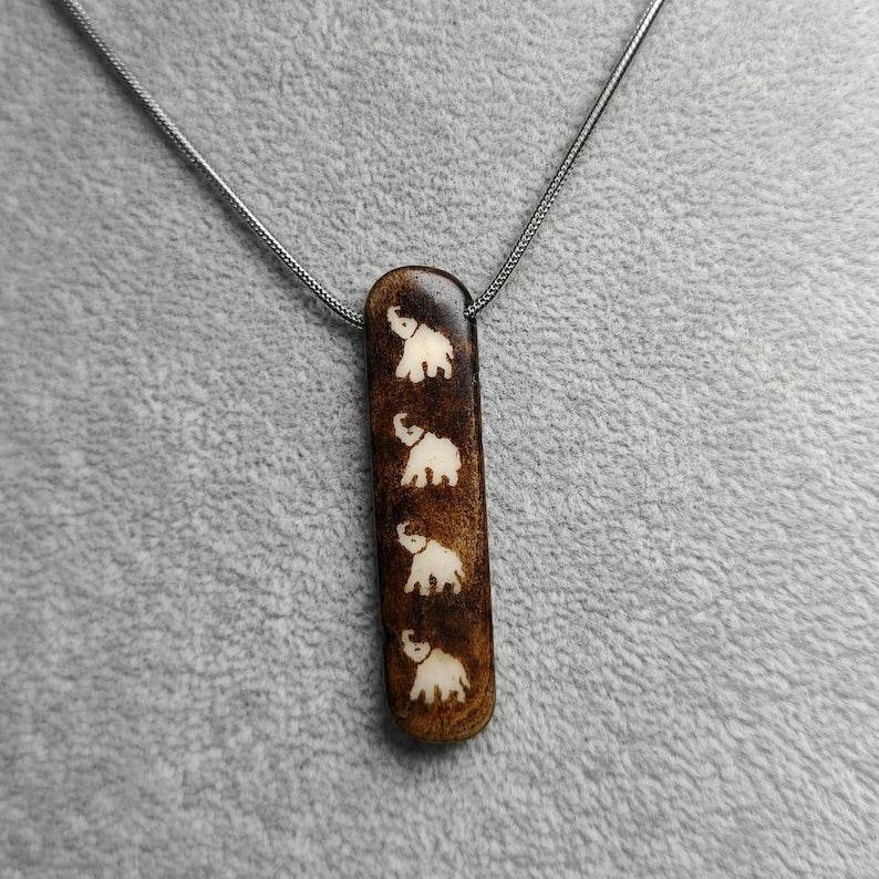 Yak Bone Elephant Charm,51 × 12mm - Gandhanra-ART