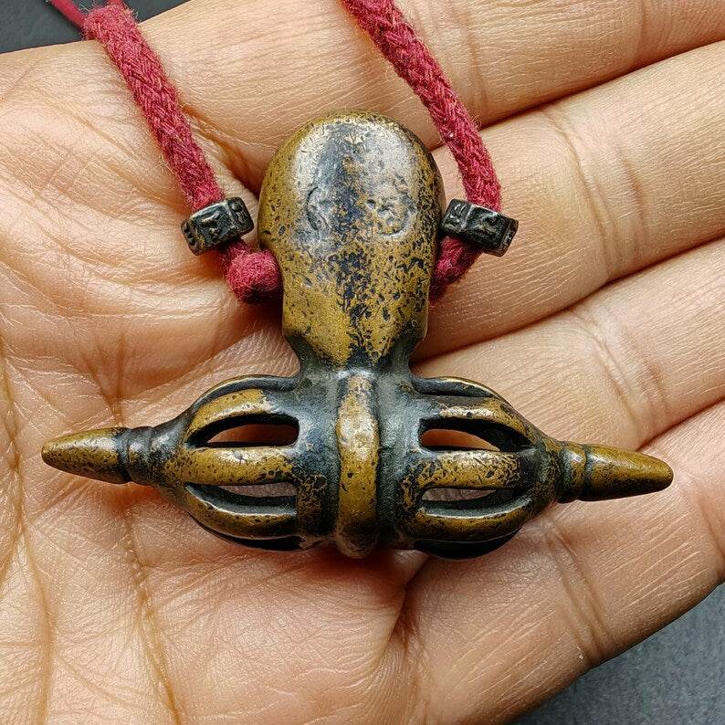 Citipati Skull Vajra Amulet,53×38mm - Gandhanra-ART