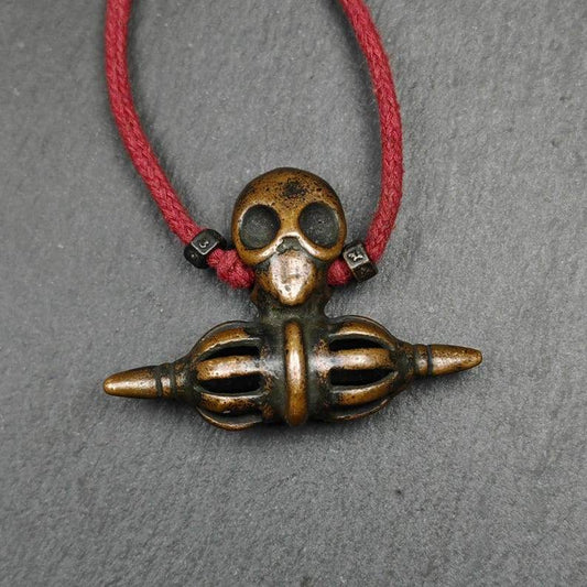 Citipati Skull Vajra Amulet,53×38mm - Gandhanra-ART