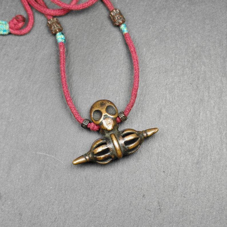 Citipati Skull Vajra Amulet,53×38mm - Gandhanra-ART
