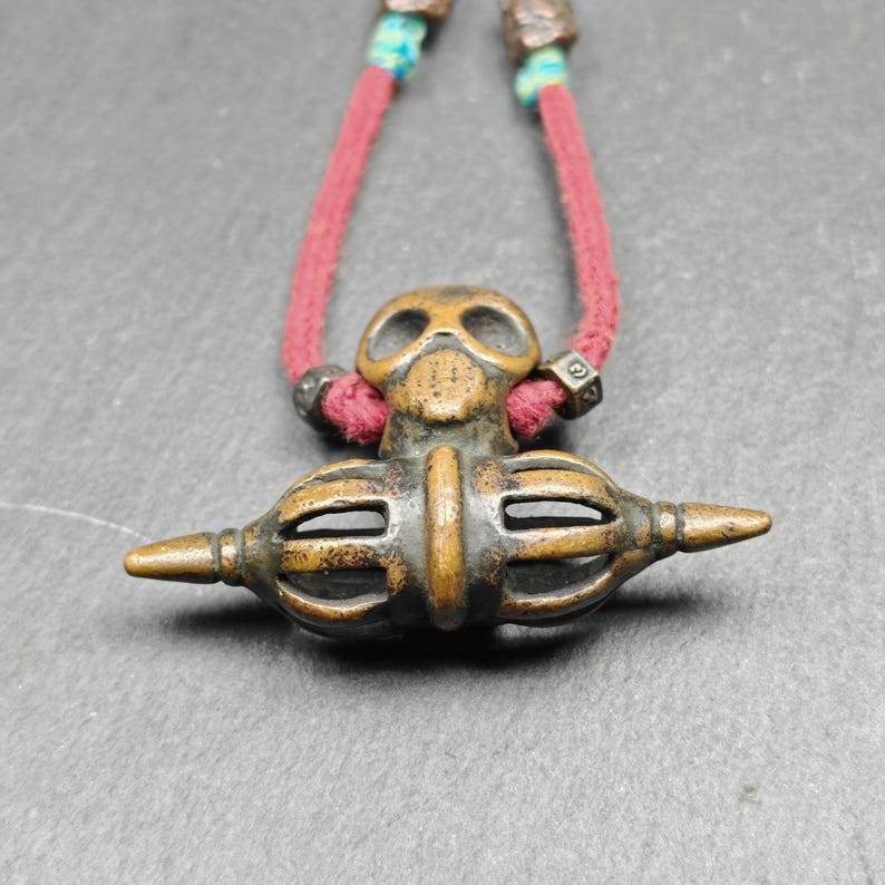 Citipati Skull Vajra Amulet,53×38mm - Gandhanra-ART