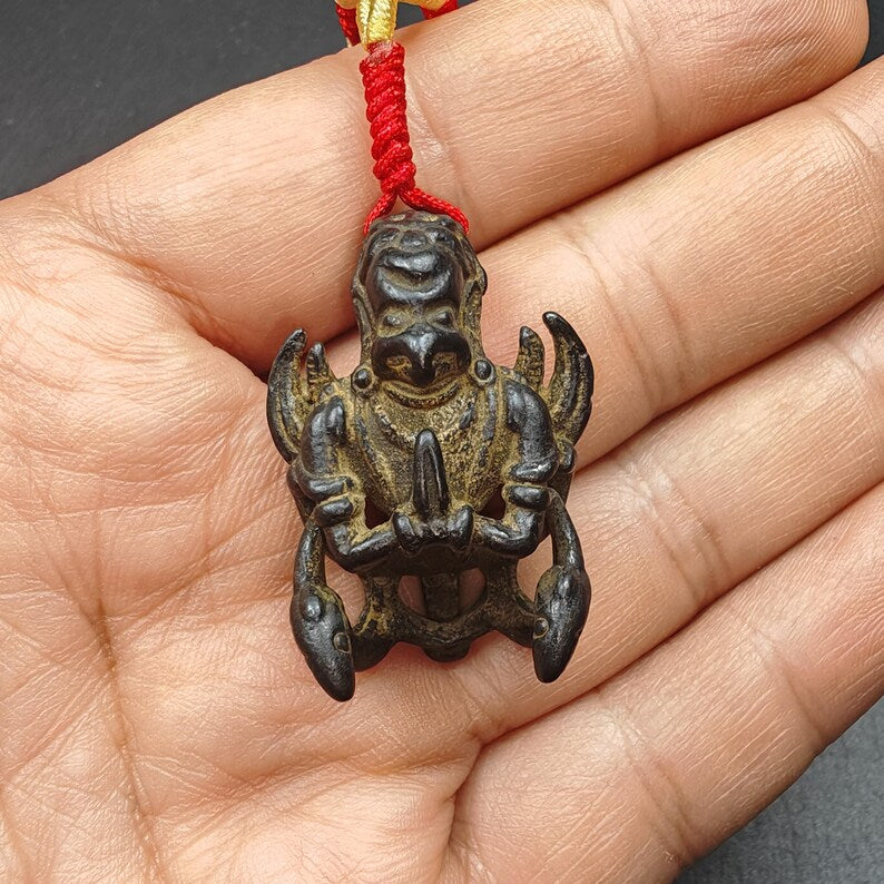 Garuda Amulet, Tibetan Buddhist Pendant,Golden-winged Bird