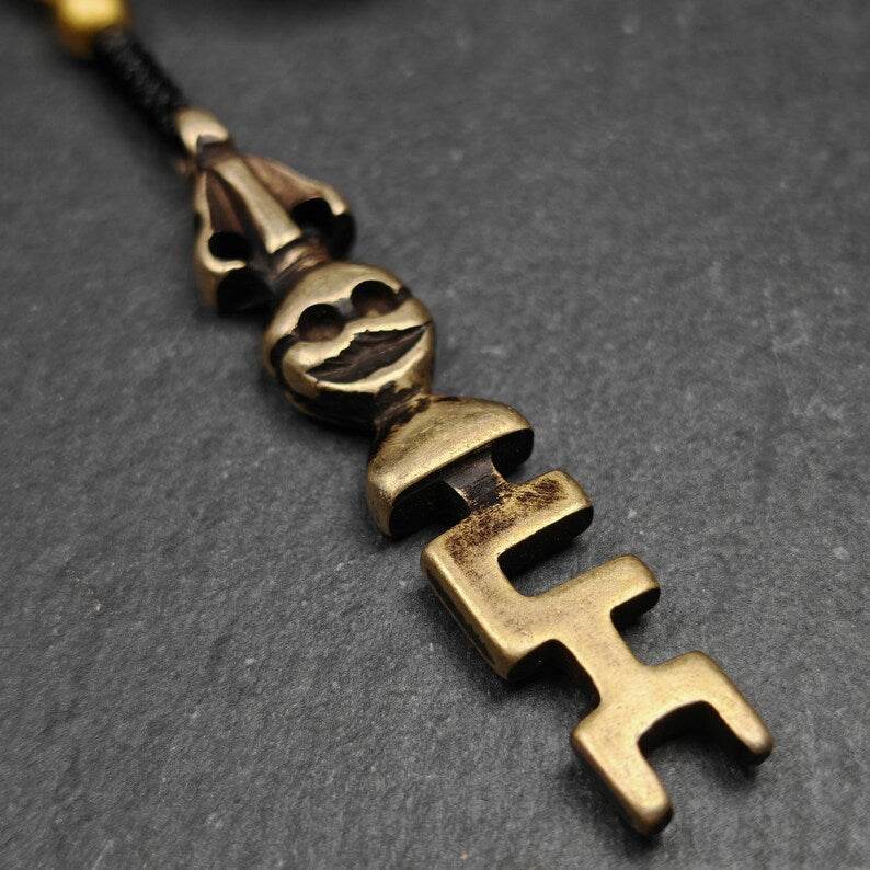 Tibetan Amulet,The Key of Heart Pendant,Lima Brass - Gandhanra-ART