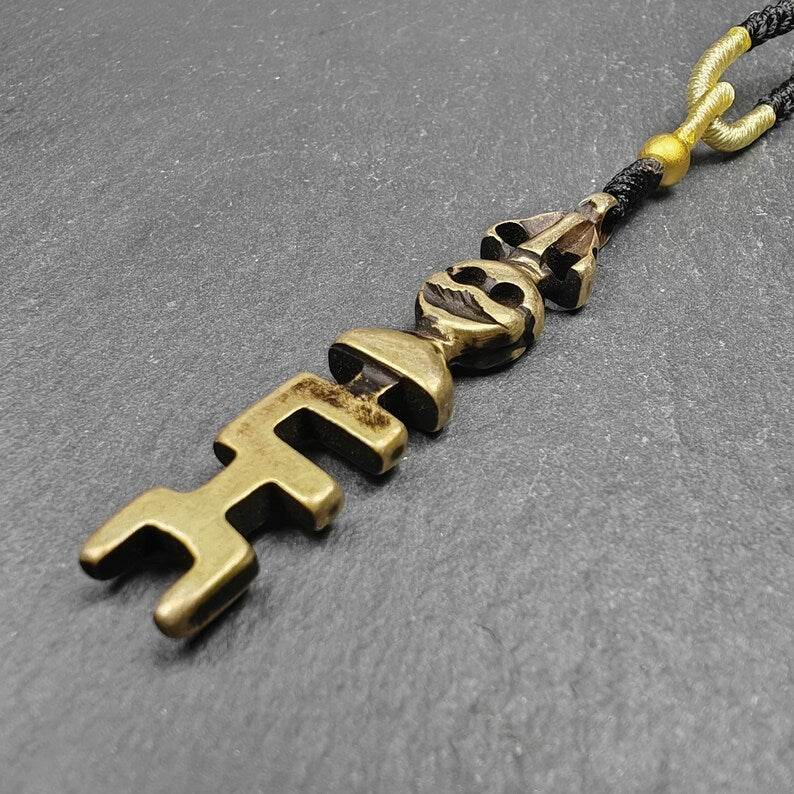 Tibetan Amulet,The Key of Heart Pendant,Lima Brass - Gandhanra-ART