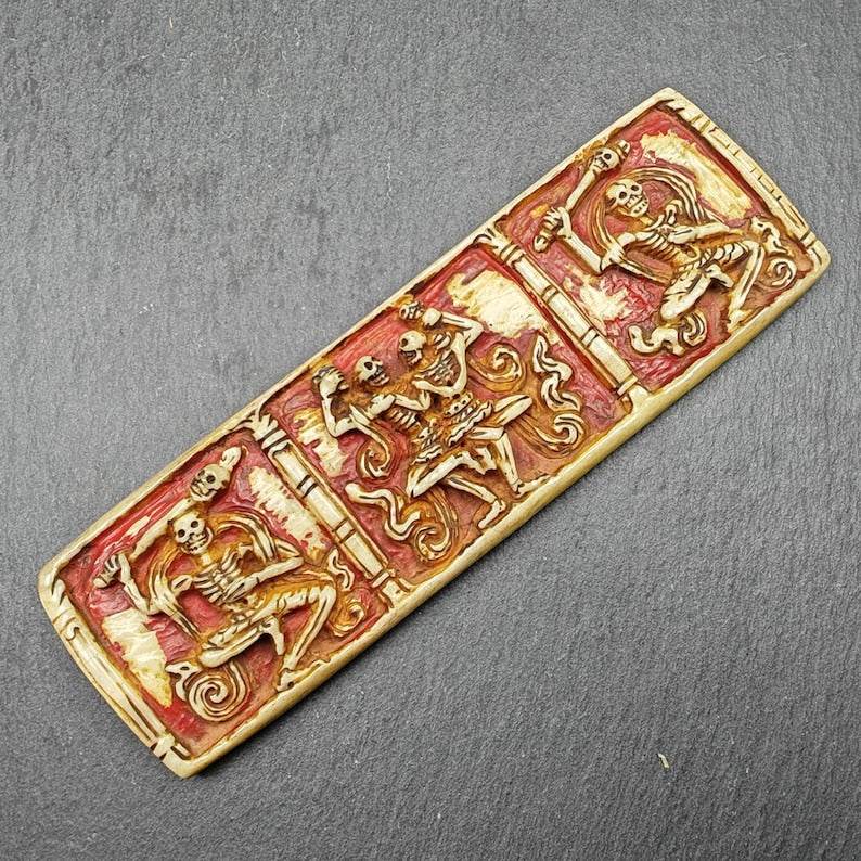 Citipati Skull Master Kapala Badge,Amulet,13cm × 4cm - Gandhanra-ART