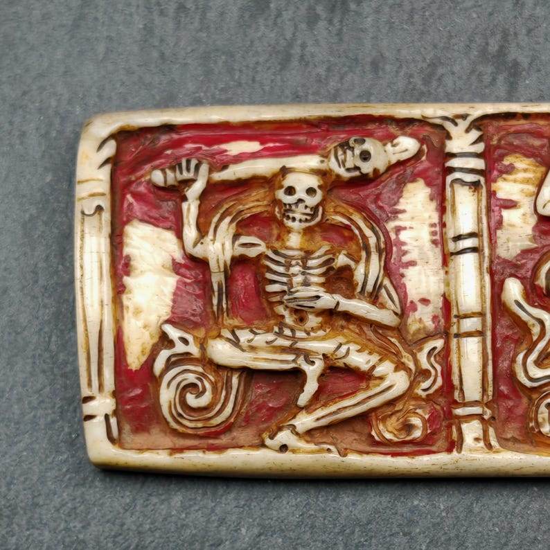 Citipati Skull Master Kapala Badge,Amulet,13cm × 4cm - Gandhanra-ART