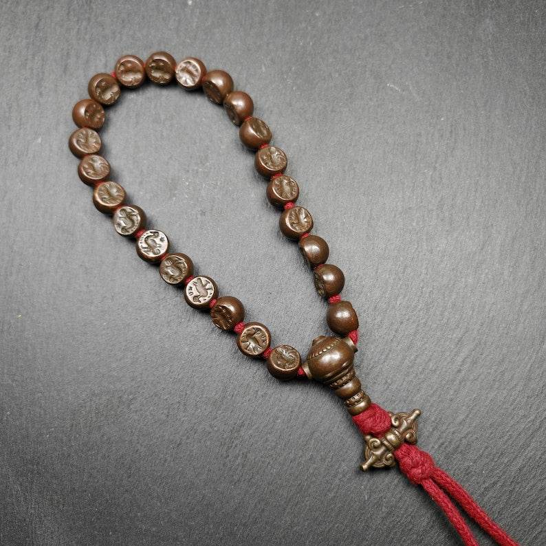 Wrist Mala,12mm Half Round Garuda Bird - Gandhanra-ART