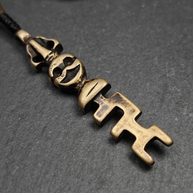 Tibetan Amulet,The Key of Heart Pendant,Lima Brass - Gandhanra-ART