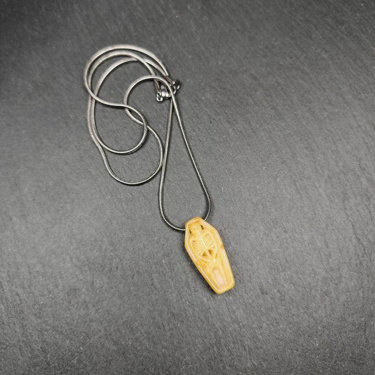 Yak Bone Carved Skeleton Pendant,32mm × 15mm - Gandhanra-ART