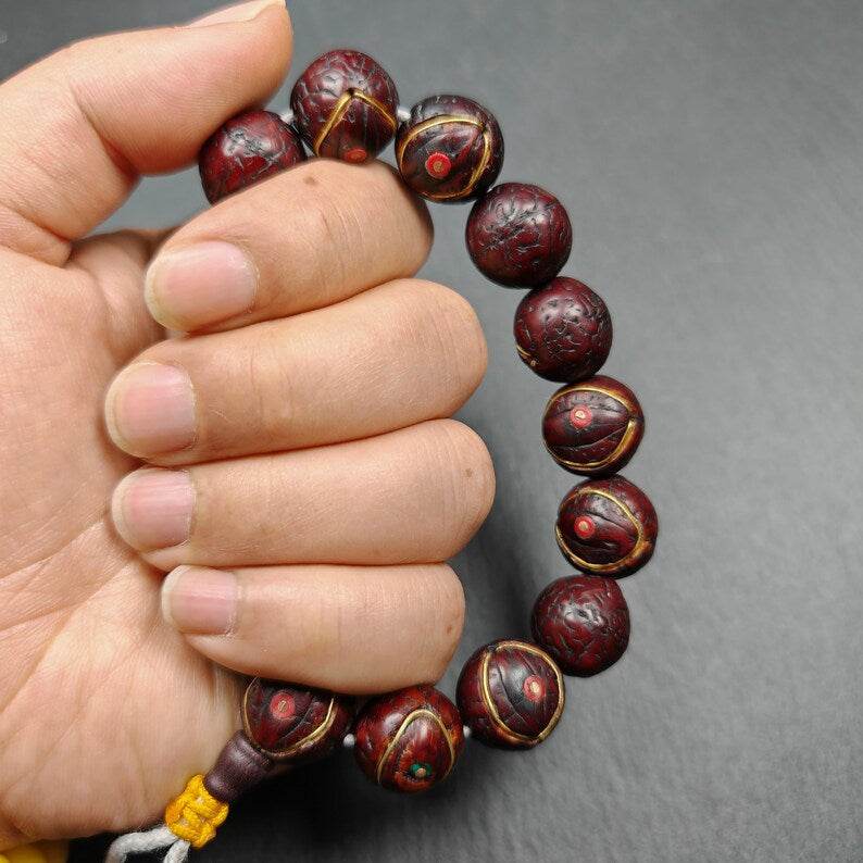 Tibetan Wrist Mala,Old Bodhi Beads Bracelet - Gandhanra-ART