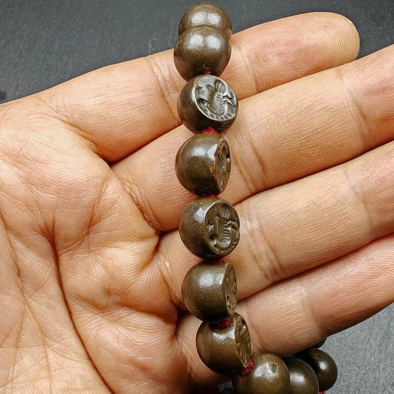 Wrist Mala,12mm Half Round Garuda Bird - Gandhanra-ART