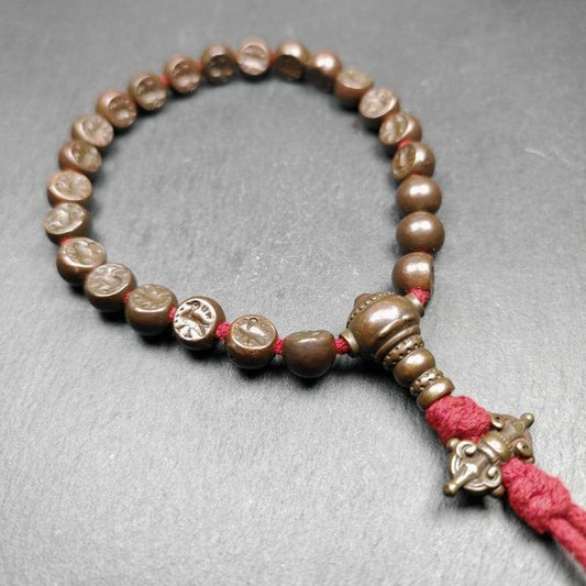 Wrist Mala,12mm Half Round Garuda Bird - Gandhanra-ART