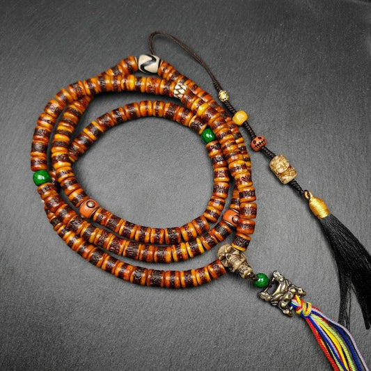 10mm Yak Bone Kapala Mala,20 Inches Length - Gandhanra-ART