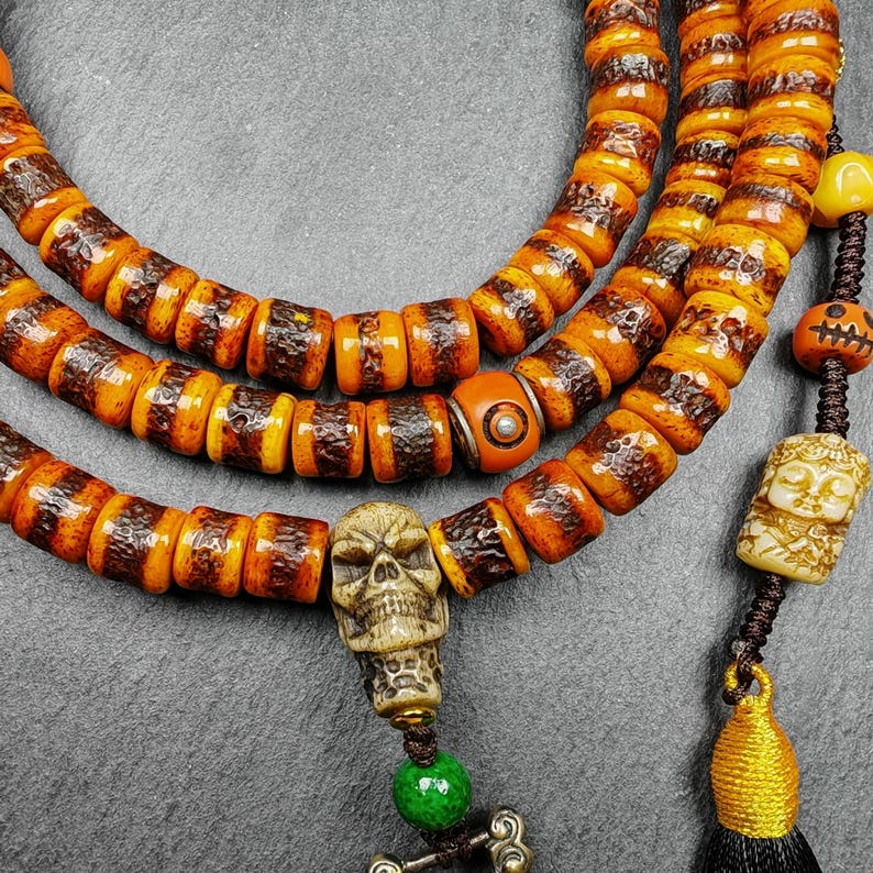 10mm Yak Bone Kapala Mala,20 Inches Length