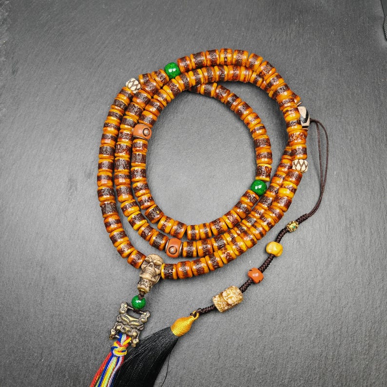 10mm Yak Bone Kapala Mala,20 Inches Length