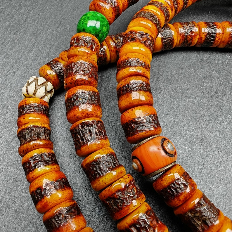 10mm Yak Bone Kapala Mala,20 Inches Length