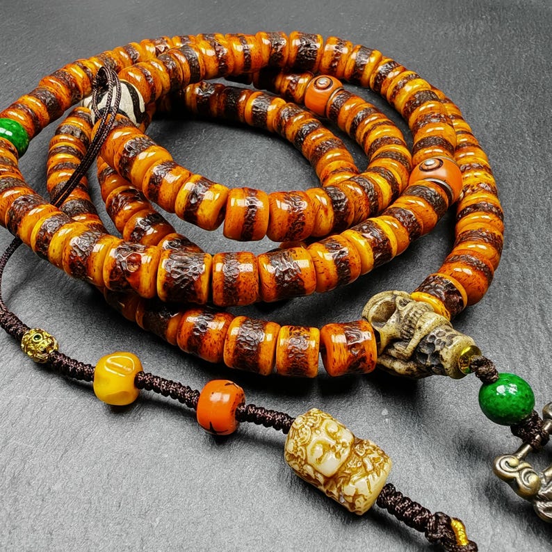 10mm Yak Bone Kapala Mala,20 Inches Length