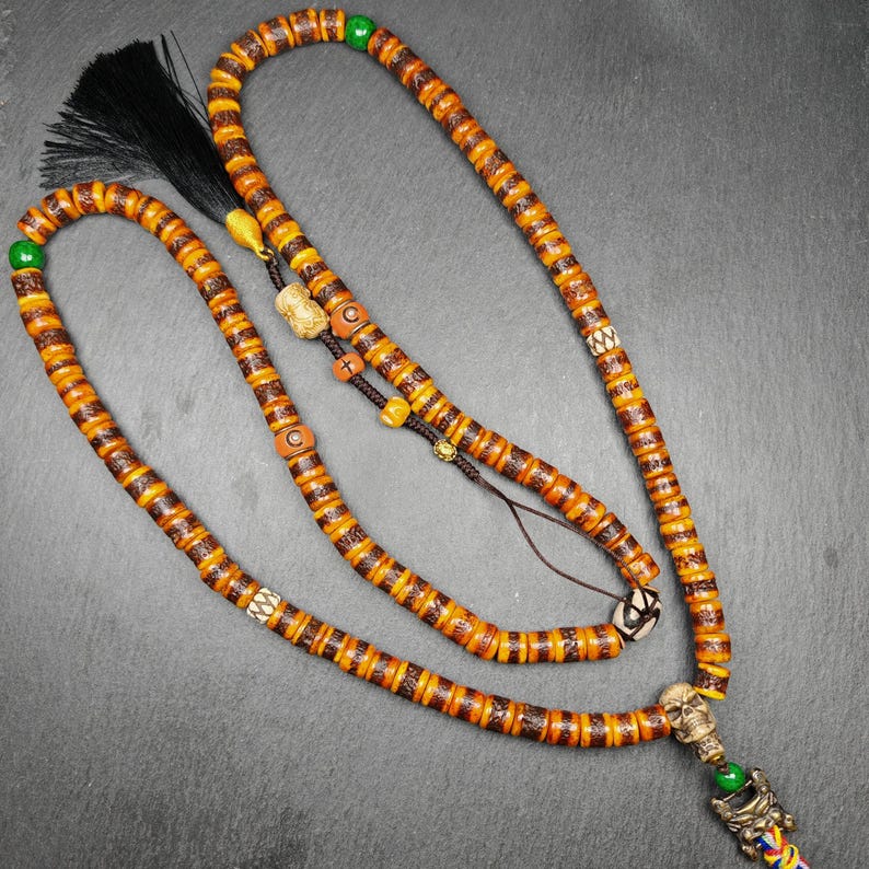 10mm Yak Bone Kapala Mala,20 Inches Length