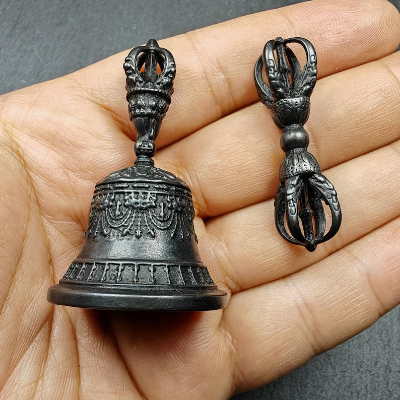 Vajra and Bell Set,Tibetan Tantric Buddhism Ritual Implement