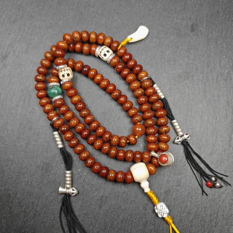 7.8mm 108 Lotus Seed Prayer Beads - Gandhanra-ART