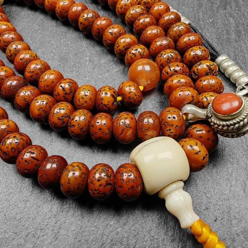 7.8mm 108 Lotus Seed Prayer Beads - Gandhanra-ART