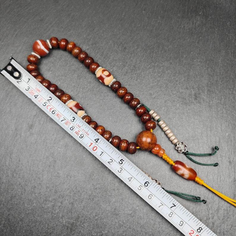 Wrist Mala - 10mm Old Lotus Seed Beads Bracelet - Gandhanra-ART