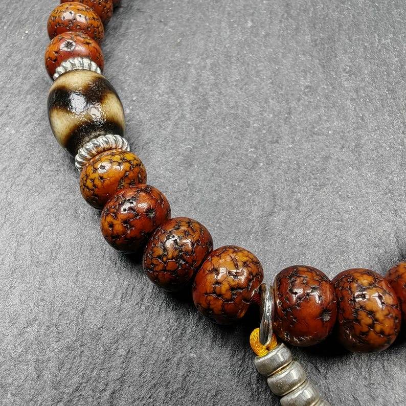 10mm Old Lotus Seed Beads Wrist Mala - Gandhanra-ART