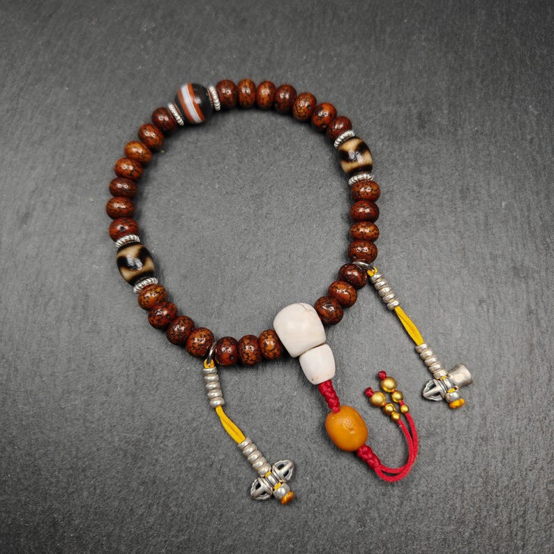 10mm Old Lotus Seed Beads Wrist Mala