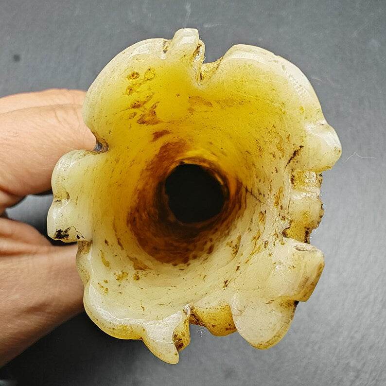 Leg Bone Carved Troma Nagmo Pen holder,Black Wrathful Dakini Kapala Cup - Gandhanra-ART