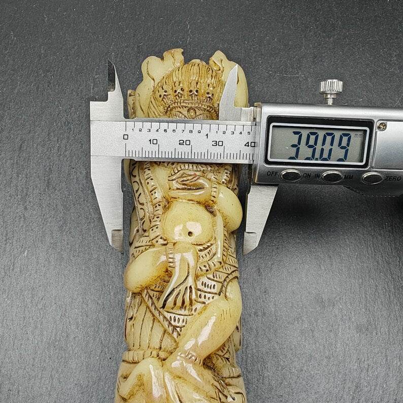 Leg Bone Carved Troma Nagmo Pen holder,Black Wrathful Dakini Kapala Cup - Gandhanra-ART