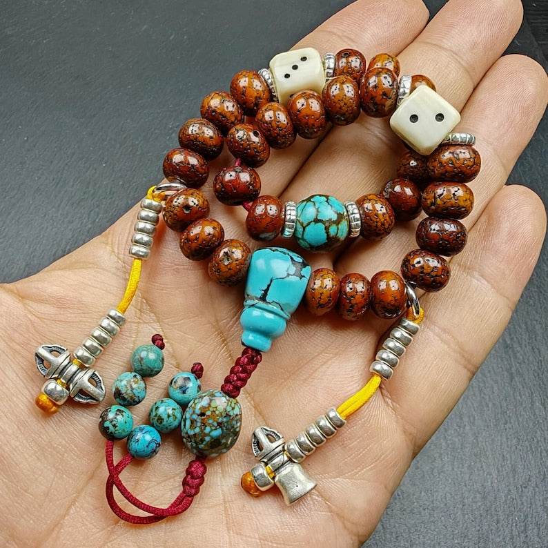 10mm Old Lotus Seed Wrist Mala - Gandhanra-ART