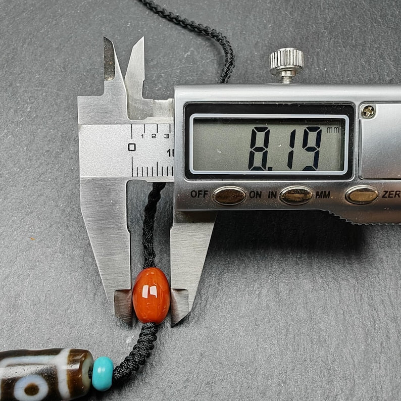 9 Eyes Dzi Bead Necklace,1.6" x 0.4" Gandhanra-ART