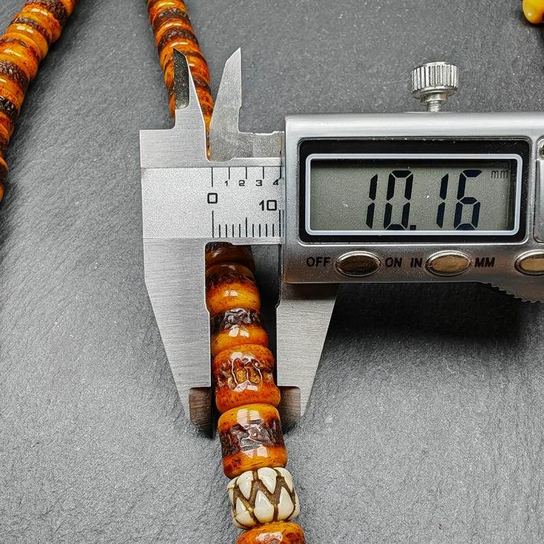 10mm Yak Bone Kapala Mala,20 Inches Length - Gandhanra-ART