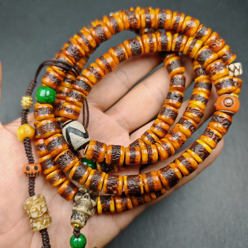 10mm Yak Bone Kapala Mala,20 Inches Length