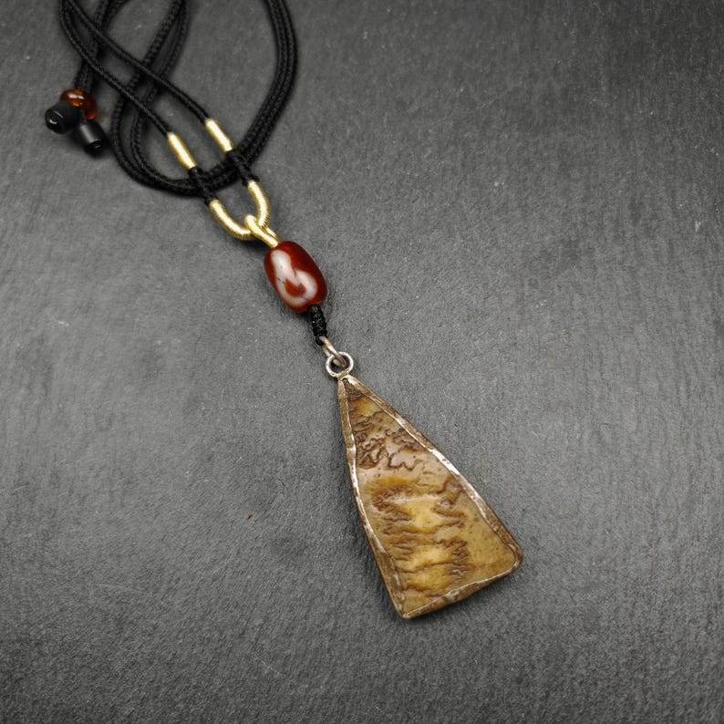 Kapala Amulet Necklace,Silver Framed,50mm × 26mm - Gandhanra-ART