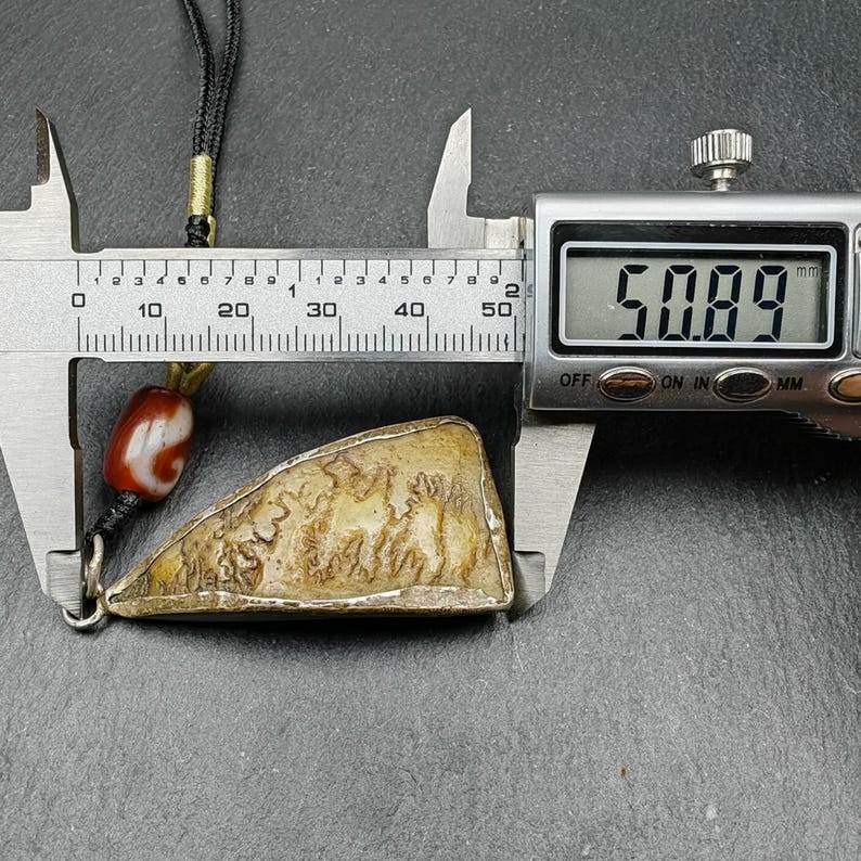 Kapala Amulet Necklace,Silver Framed,50mm × 26mm - Gandhanra-ART