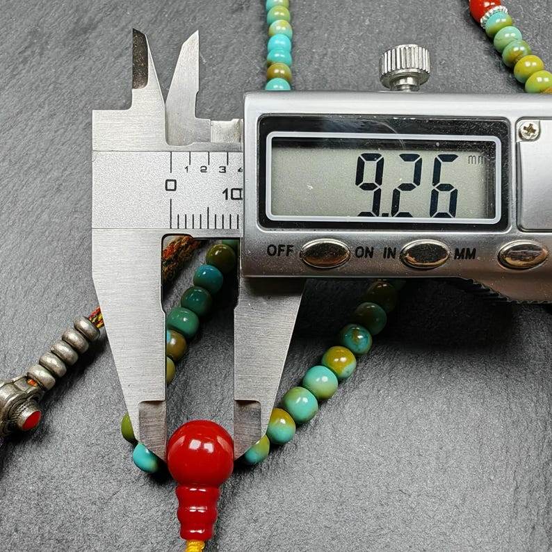 108 Turquoise Beads Necklace Mala,Tibetan Prayer Beads - Gandhanra-ART