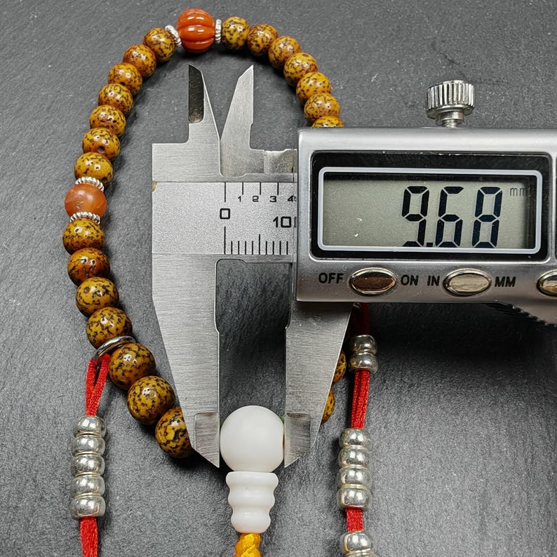 Gandhanra Authentic Tibetan Handhold Wrist Mala - 7.7mm Old Lotus Seed Beads Bracelet - Portable Buddhist Prayer Beads for Meditation