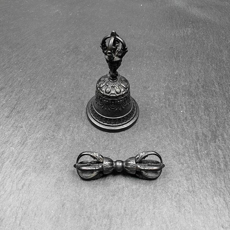Vajra and Bell Set,Tibetan Tantric Buddhism Ritual Implement - Gandhanra-ART