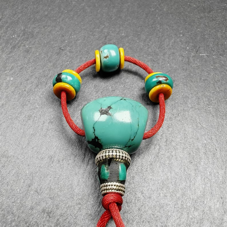 Tibetan Turquoise Guru Bead + Spacer Beads Set