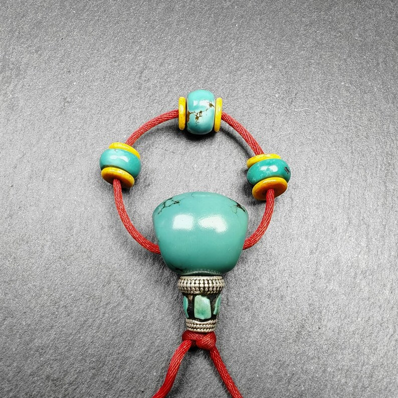 Tibetan Turquoise Guru Bead + Spacer Beads Set