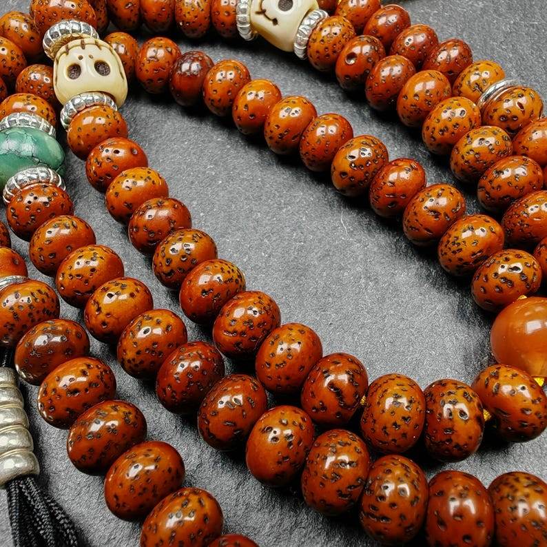 7.8mm 108 Lotus Seed Prayer Beads - Gandhanra-ART