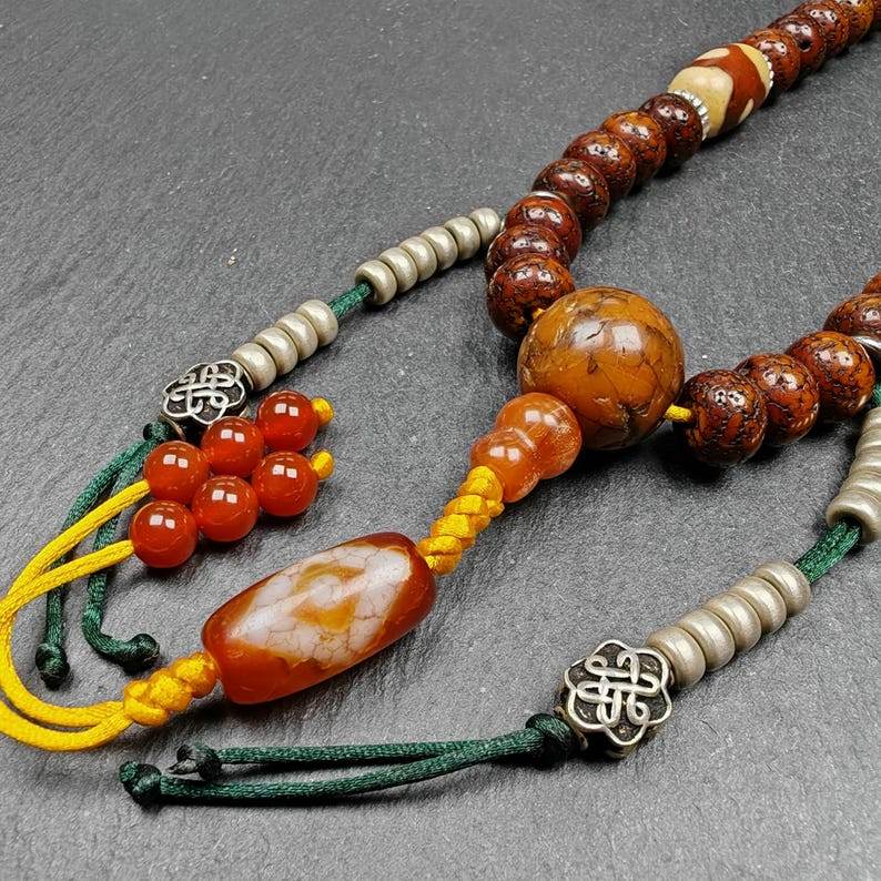 Wrist Mala - 10mm Old Lotus Seed Beads Bracelet - Gandhanra-ART