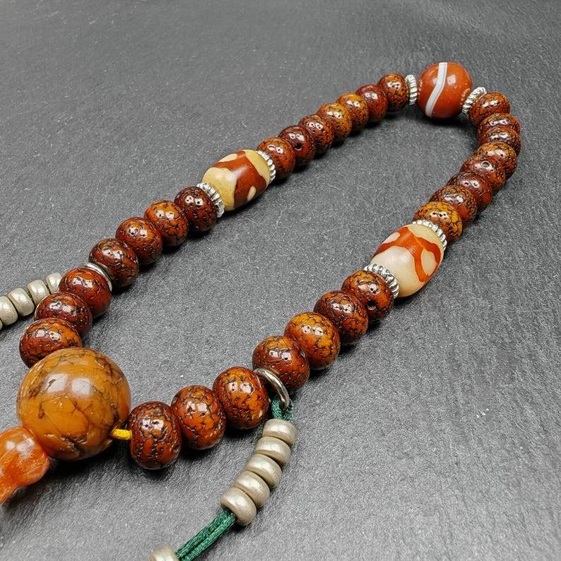 Wrist Mala - 10mm Old Lotus Seed Beads Bracelet - Gandhanra-ART