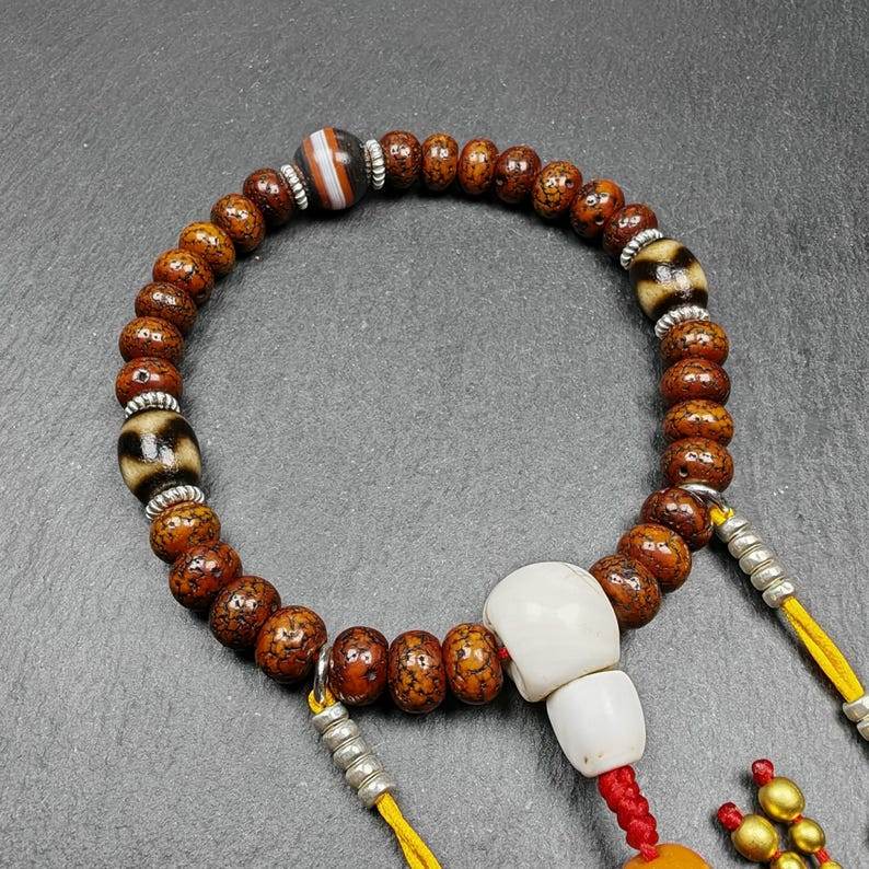 10mm Old Lotus Seed Beads Wrist Mala - Gandhanra-ART